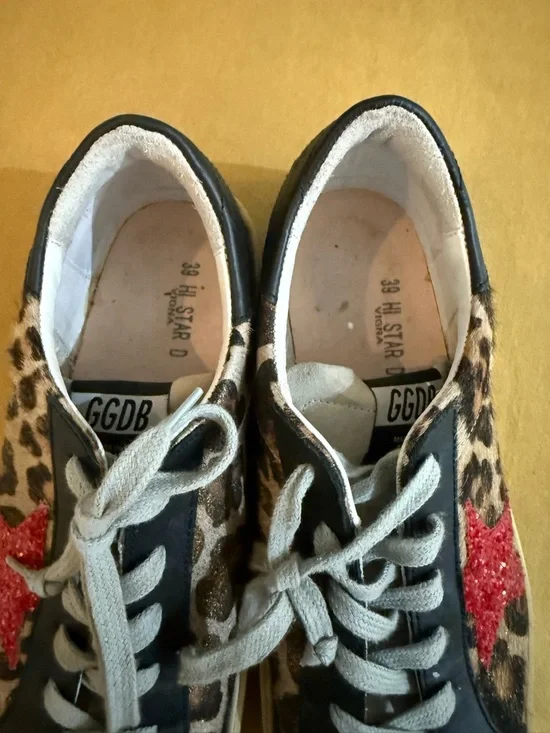 Golden Goose Leopard Print Sneakers with Red Star, Perfect Condition - Picture 4 of 6